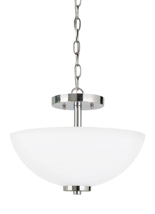 Oslo Two Light Semi-Flush Convertible Pendant in Chrome