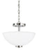 Oslo Two Light Semi-Flush Convertible Pendant in Chrome