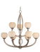 2962-09- Odyssey 9-Light 2-Tier Chandelier in Satin Nickel with Satin White Glass by Dolan Designs