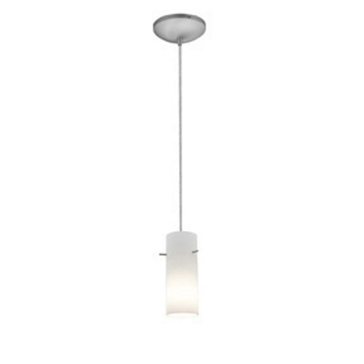 28030-1C-BS/OPL- Cylinder 1-Light Pendant in Brushed Steel Finish by Access Lighting