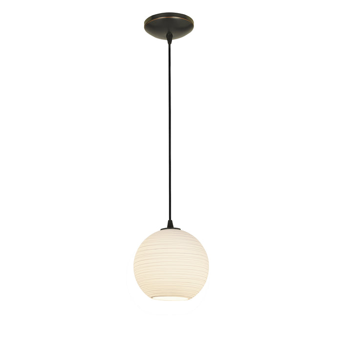 28085-1C-ORB/WHTLN - Japanese Lantern 1-Light Pendant in Oil Rubbed Bronze by Access Lighting