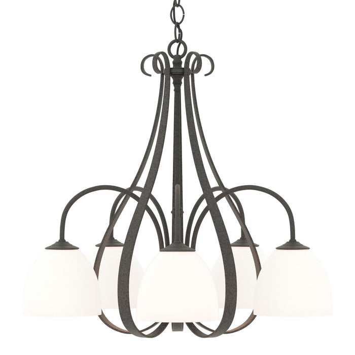 Sweeping Taper 5 Arm Chandelier in Natural Iron - 101445-SKT-20-GG0001 by Hubbardton Forge