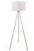 LS-82065- Tullio Floor Lamp in Polished Steel with White Fabric Shade by Lite Source