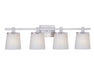 3784-09- Ellipse 4-Light Bath Fixture in Satin Nickel with Satin White Glass by Dolan Designs