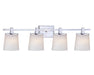 3784-26- Ellipse 4-Light Bath Fixture in Chrome with Satin White Glass by Dolan Designs