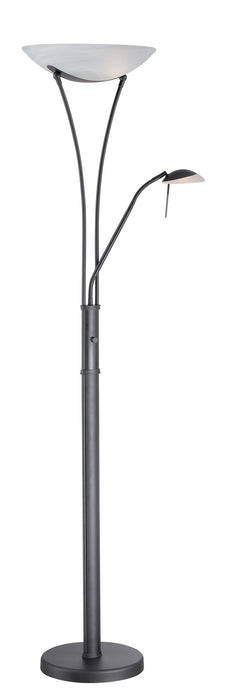 LS-81699BLK/FRO- Avington Torchiere Reading Lamp in Black by Lite Source