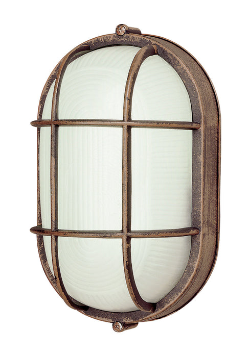 41005 RT- Aria 1-Light Bulkhead in Rust with Ribbed Frosted Glass by Trans Globe Lighting