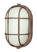 41005 RT- Aria 1-Light Bulkhead in Rust with Ribbed Frosted Glass by Trans Globe Lighting