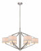 1882-09- Monaco 6-Light Large Chandelier in Satin Nickel with White Fabric by Dolan Designs