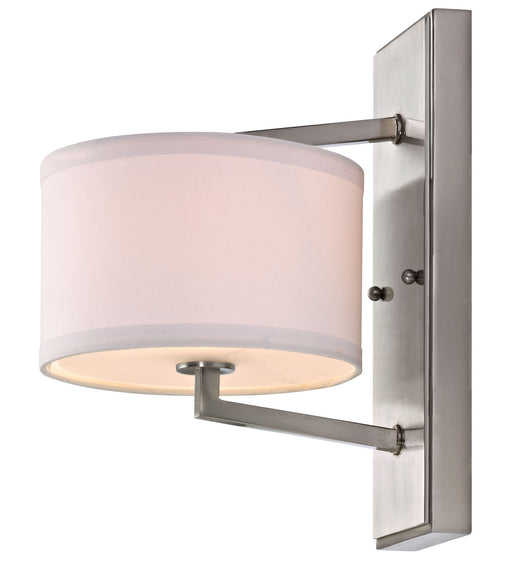 1886-09- Monaco Wall Sconce in Satin Nickel with White Fabric by Dolan Designs