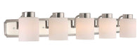 3505-09- Westport 5-Light Bath Bar in Satin Nickel with Satin White Glass by Dolan Designs