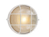 41515 WH- Aria 1-Light Bulkhead in White with Ribbed Frosted Glass by Trans Globe Lighting