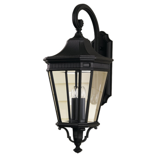 Cotswold Lane Three Light Outdoor Fixture in Black