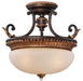 N6642-258B- Bella Cristallo 3-Light Semi-Flush Mount in French Bronze by Metropolitan