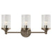 Ava Three Light Wall Sconce in Antique Nickel