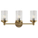 Ava Three Light Wall Sconce in Hand-Rubbed Antique Brass