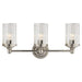 Ava Three Light Wall Sconce in Polished Nickel