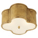 Basil Two Light Flush Mount in Natural Brass