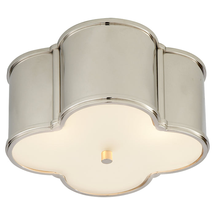 Basil Two Light Flush Mount in Polished Nickel