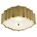 Balthazar Three Light Flush Mount in Natural Brass