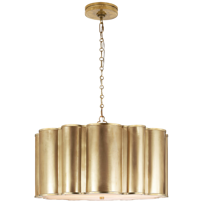 Markos Four Light Pendant in Natural Brass