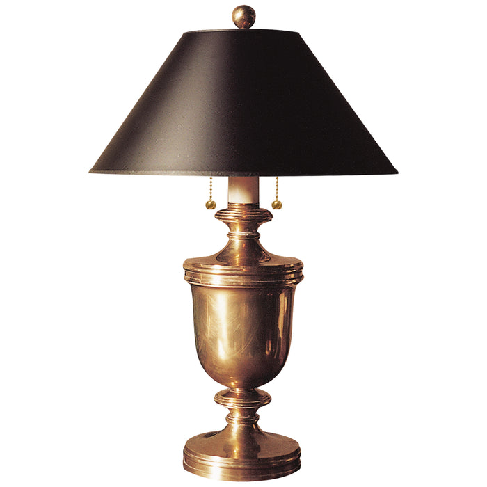 Classical Urn Table Two Light Table Lamp in Antique-Burnished Brass