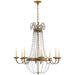 Paris Flea Market Eight Light Chandelier in Antique-Burnished Brass