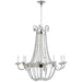 Paris Flea Market Eight Light Chandelier in Polished Silver