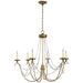 Marigot Six Light Chandelier in Antique-Burnished Brass