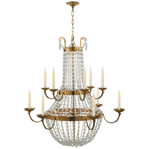 Paris Flea Market 12 Light Chandelier in Antique-Burnished Brass