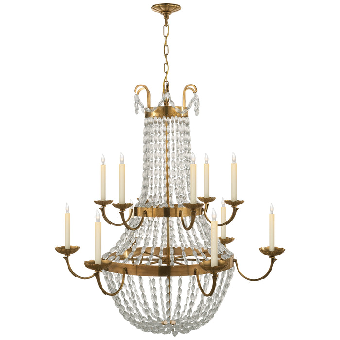 Paris Flea Market 12 Light Chandelier in Antique-Burnished Brass