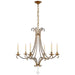 Oslo Six Light Chandelier in Gilded Iron