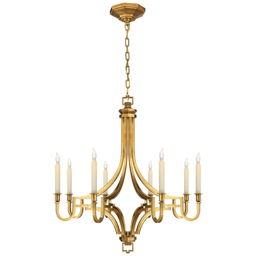 Mykonos Eight Light Chandelier in Antique-Burnished Brass