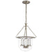 Country Bell Jar Six Light Lantern in Polished Nickel