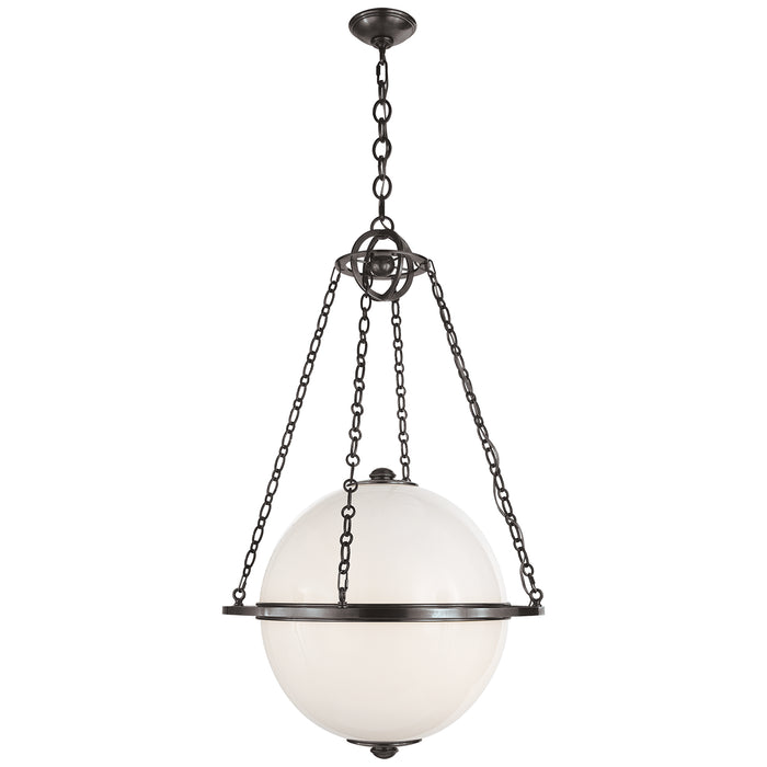 Modern Globe Two Light Lantern in Bronze