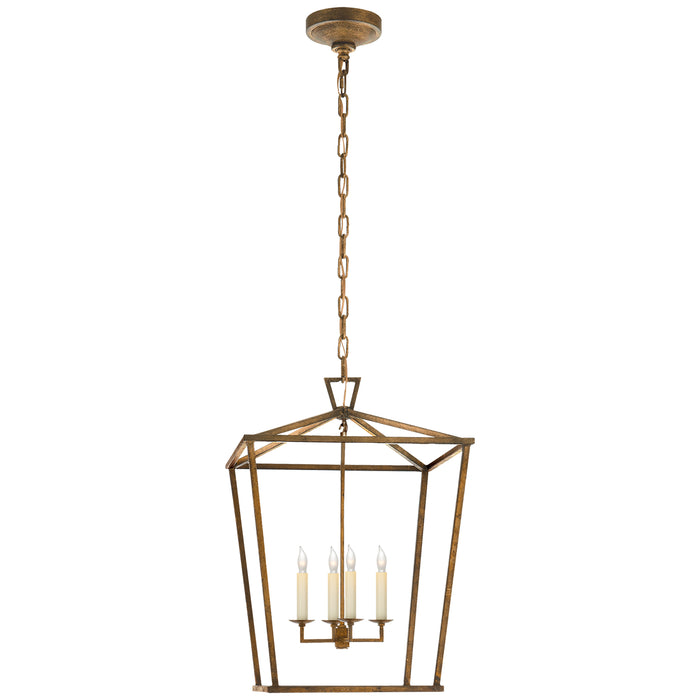 Darlana Four Light Lantern in Gilded Iron