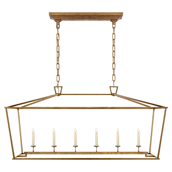 Darlana Six Light Lantern in Gilded Iron