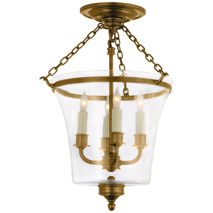 sussex4 Four Light Semi-Flush Mount in Antique-Burnished Brass