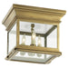 Club Flush Mounts Three Light Flush Mount in Antique-Burnished Brass