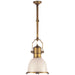 Country Industrial One Light Pendant in Antique-Burnished Brass