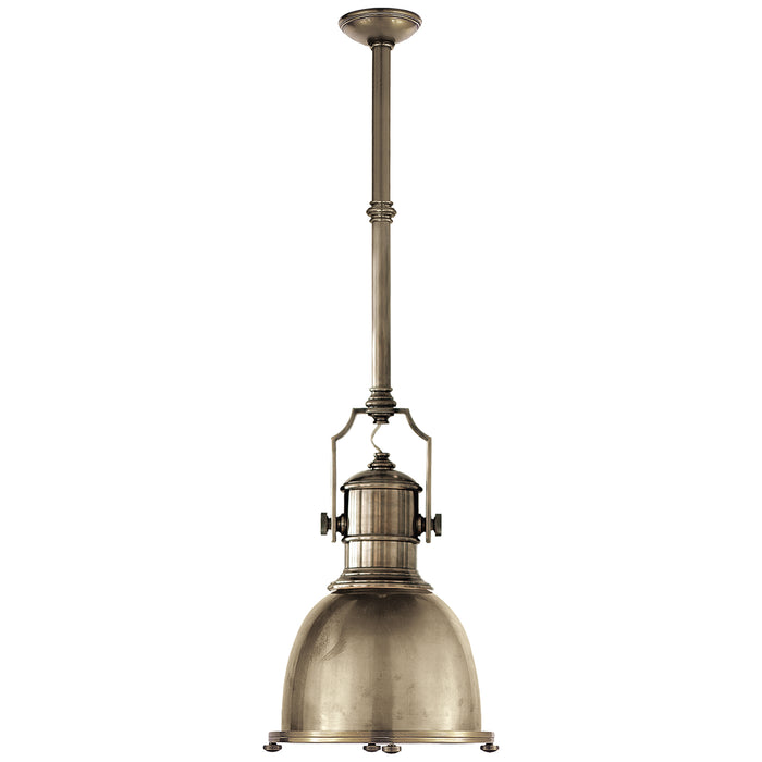 Country Industrial One Light Pendant in Antique Nickel