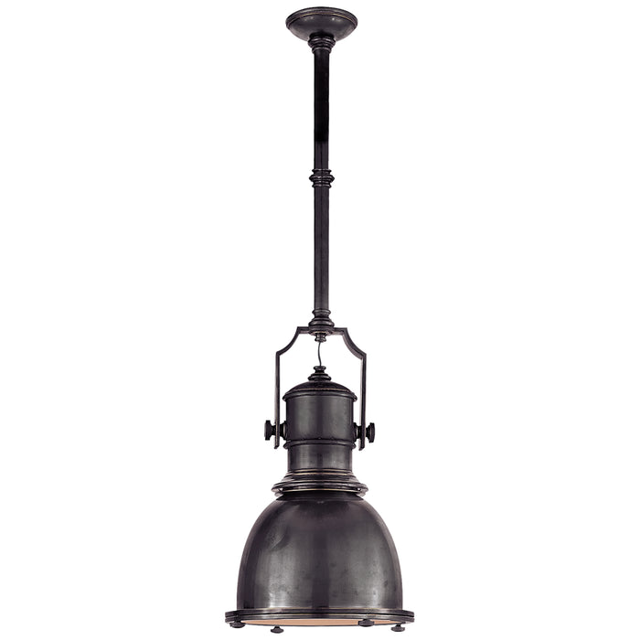 Country Industrial One Light Pendant in Bronze