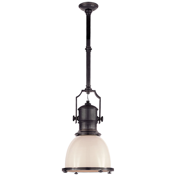 Country Industrial One Light Pendant in Bronze