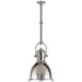 Country Industrial One Light Pendant in Polished Nickel