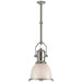 Country Industrial One Light Pendant in Polished Nickel