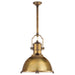 Country Industrial One Light Pendant in Antique-Burnished Brass