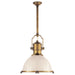 Country Industrial One Light Pendant in Antique-Burnished Brass