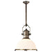 Country Industrial One Light Pendant in Antique Nickel