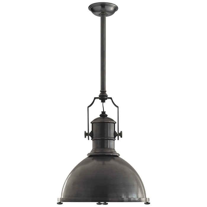 Country Industrial One Light Pendant in Bronze