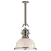 Country Industrial One Light Pendant in Polished Nickel